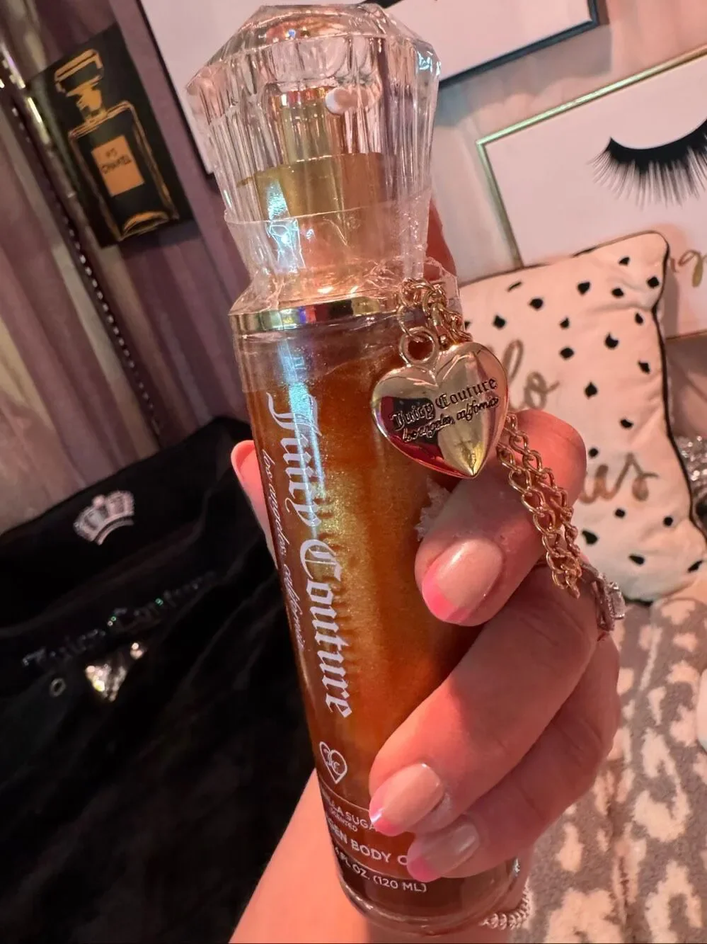 Juicy couture charm crown vanilla glitter bronzing shimmer oil Nwt